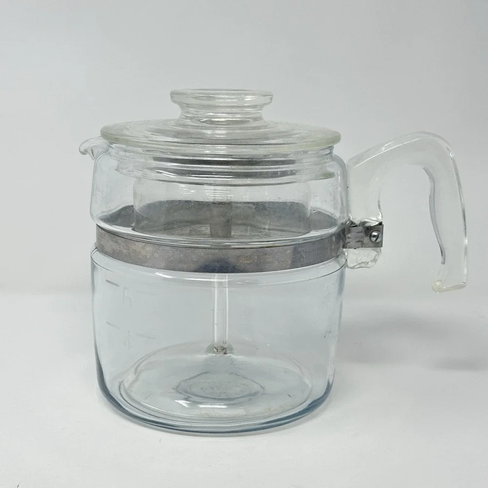 Vtg 1960s Pyrex Flameware 6 Cup Glass Percolator Coffee Pot Maker 1756